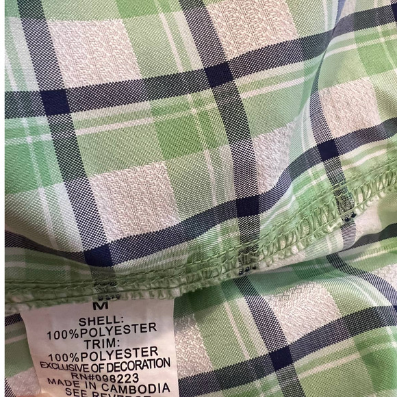 Magellan Outdoor  Fish Gear Shirt Loose Fit in Green and Blue Plaid Size Medium - Picture 5 of 6